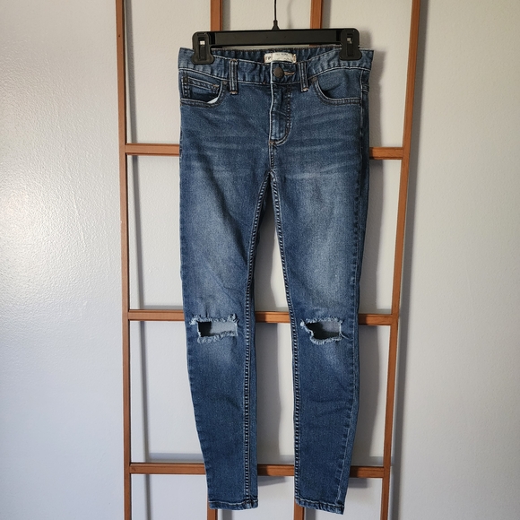 Free People Denim - Free People Blue Distressed Skinny Jeans